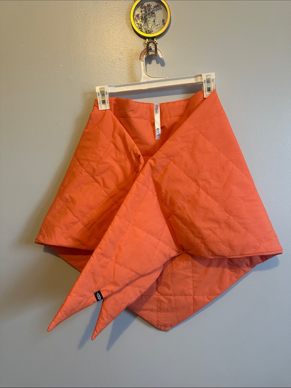 Free People Quilted Orange Wrap Scarf